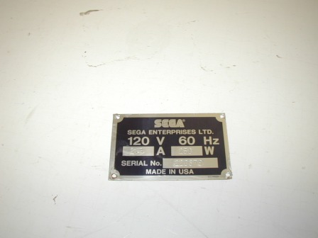 Sega / Out Run Cabinet Plate (Item #8) $26.99
